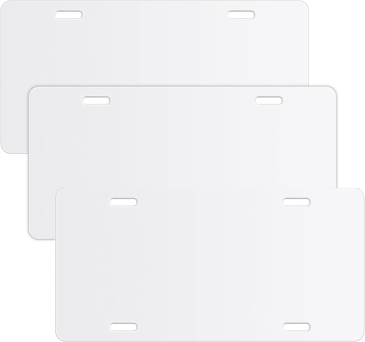 3Pcs Sublimation License Plate Blanks White, Anglekai Aluminium Automotive License Blank Plate for Car DIY Transfer Sheet Sublimation Blanks Bulk Metal Plate Tags for Custom Design License Blank image number 5