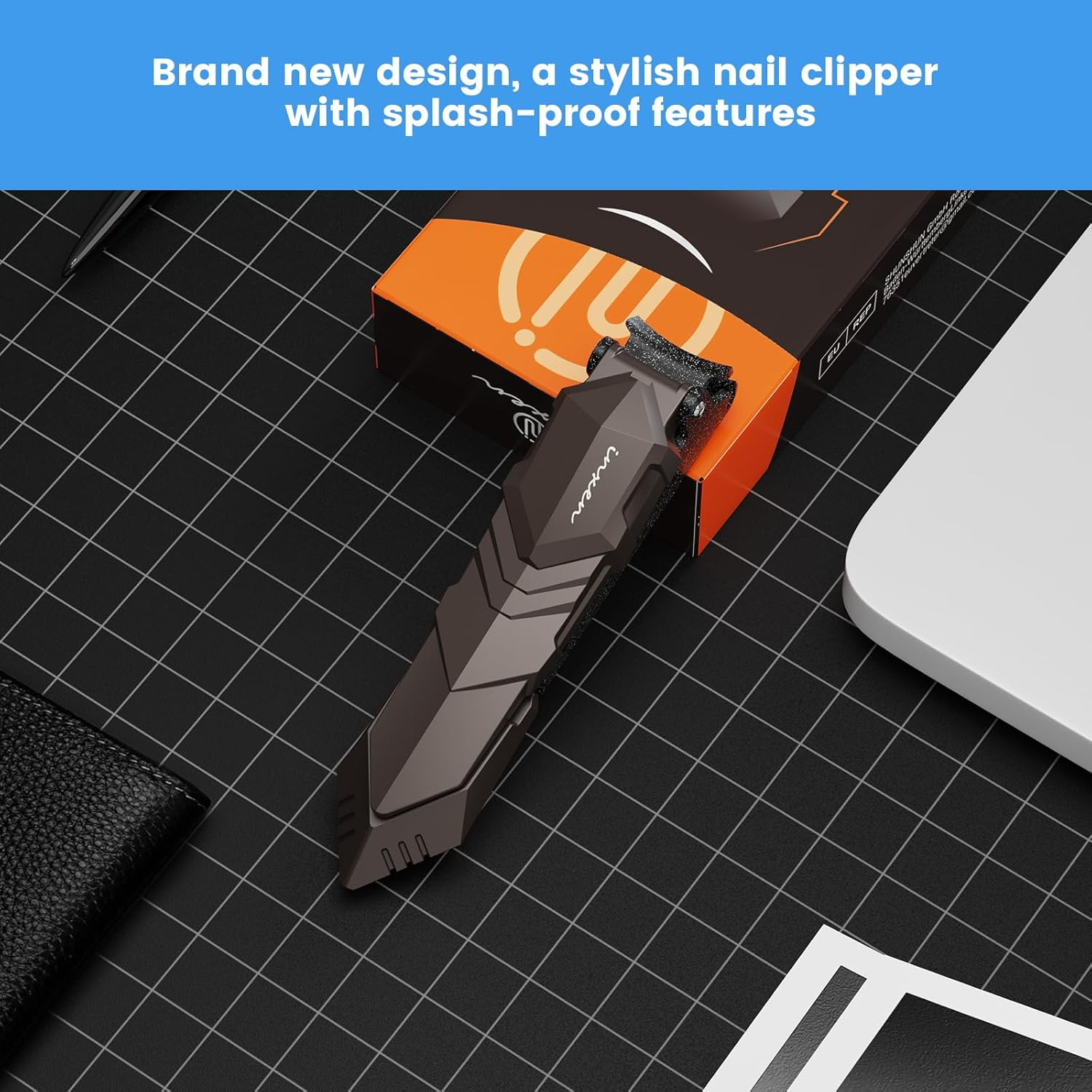 INXEN Nail Clippers for Men with Catcher &ndash; No Splash, Self-Collecting Premium Steel Clippers for Fingernails & Toenails, Ideal Gift & Grooming Gifts, Great Gadget & Stocking Stuffer Gift image number 4