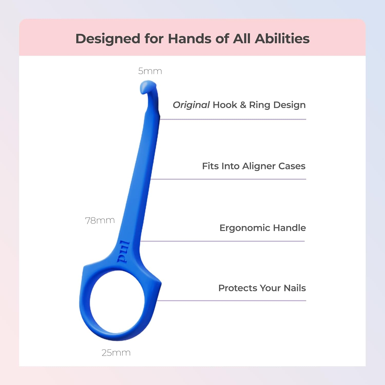PUL Pack of 2 Reusable Clear Aligner Removal Tool &mdash; Compatible with Invisalign, Removable Braces, Retainers & Trays &ndash; Easy-To-Use Device Remover, Dental & Oral Hygiene Care Product &ndash; Blue, Pink image number 2