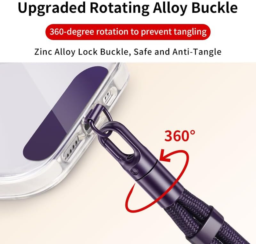 Mobile Phone Lanyard Camera Strap with Stainless Steel Clip, Crossbody or Neck Strap, Ajustable Length 45Cm-85Cm, Comfortable and Durable, Made of Soft Nylon, Compatible for Iphone, Samsung, Xiaomi image number 4