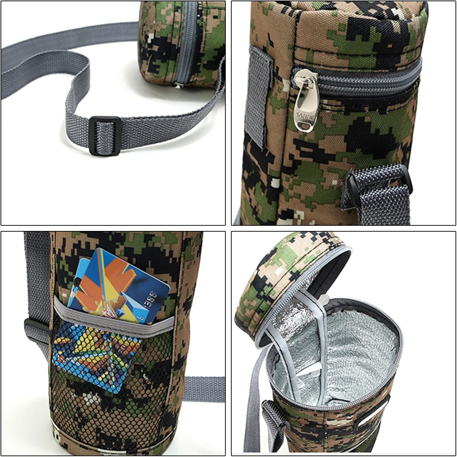 Wine Cooler Bag,Wine Tote Drink Carrier with Handle Portable Wine Bag - Wine Carrier, Thickened Foldable Camping Tote for Hiking, Camping, Work Lunches and Beach Trips, Camouflage, Refer To image number 5