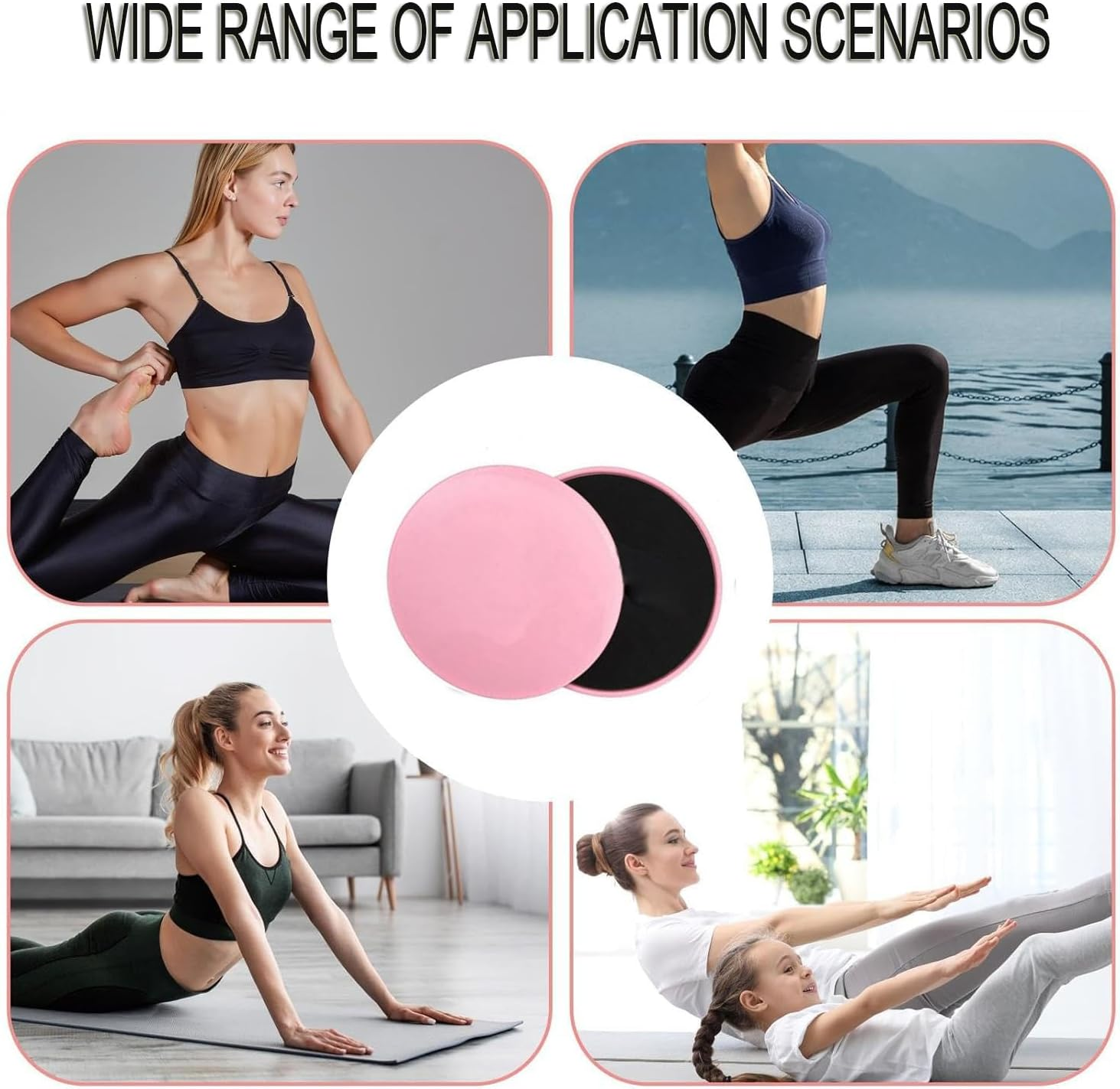 Exercise Core Sliders, WADY 2 Pack Sliders for Working Out Yoga Pilates Gliding Disc with Dual Sided Exercise Gliding Discs Use on Carpet or Hardwood Floors, Light and Portable image number 5