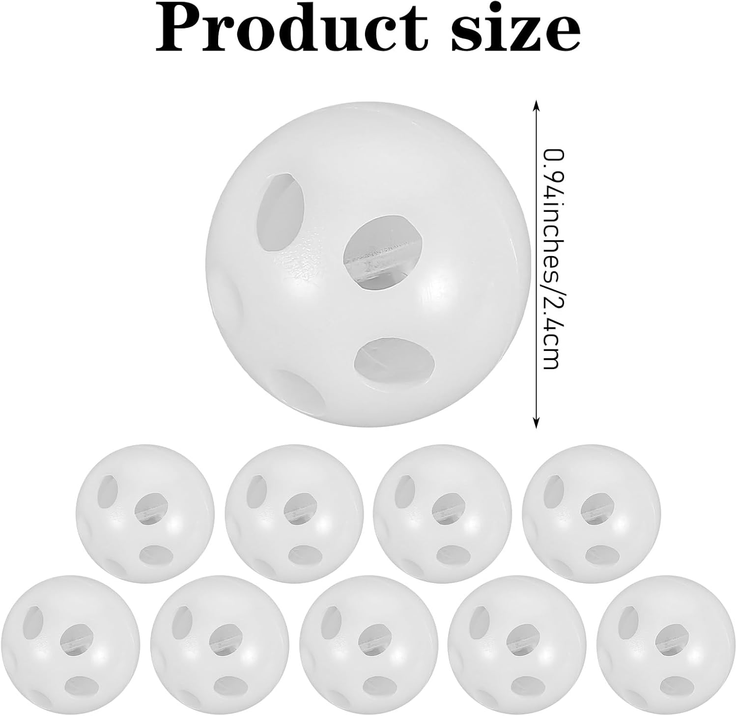 Pack of 10 Sew-In Rattle Balls, White Rattle Balls, Noise Maker for Cuddly Toys, Baby and Pet Toys, 24 Mm Diameter, DIY Craft Set image number 4