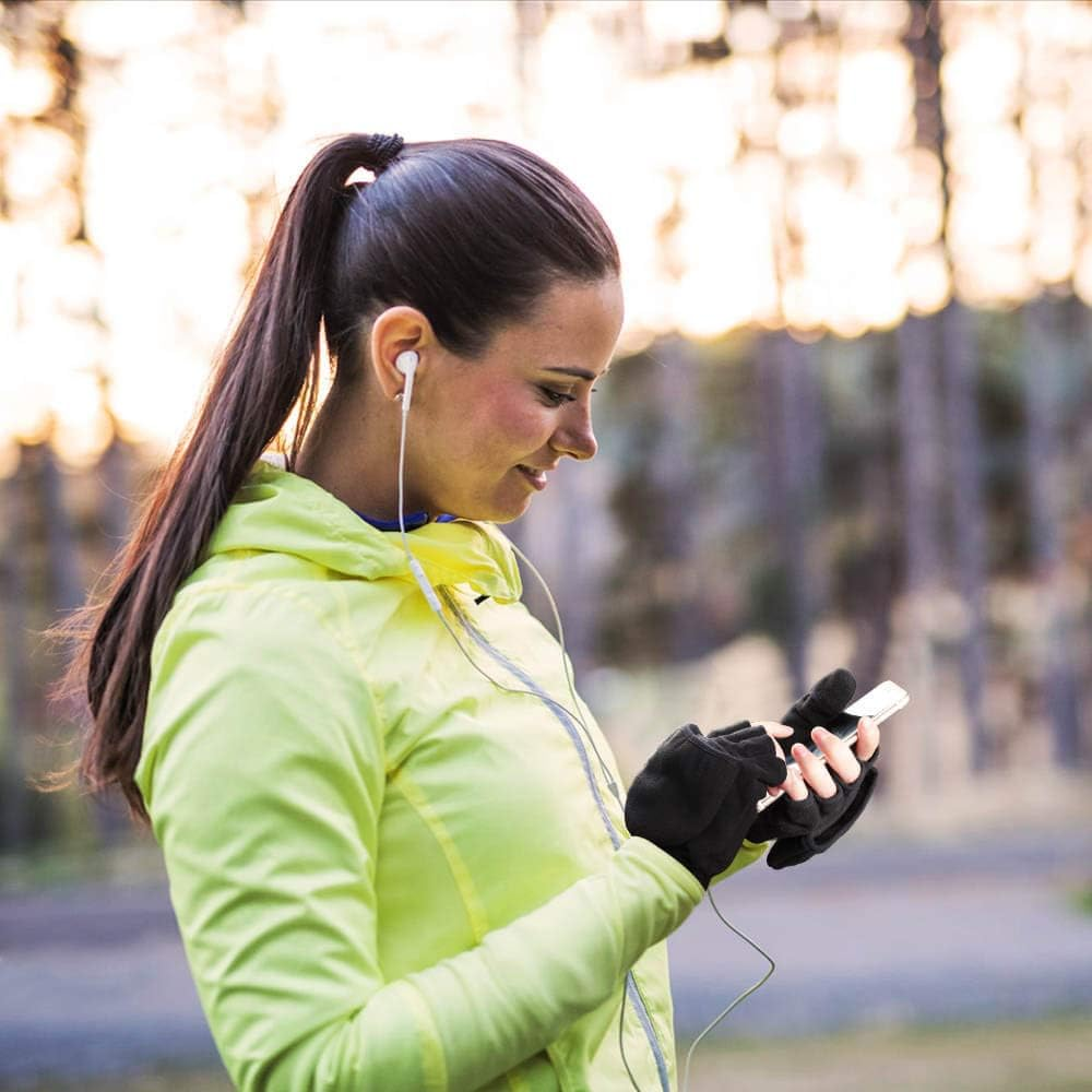 OZERO Winter Fingerless Gloves: Flip Top Convertible Mittens Thermal Windproof Polar Fleece Insulated Lining Warm for Men Women image number 2