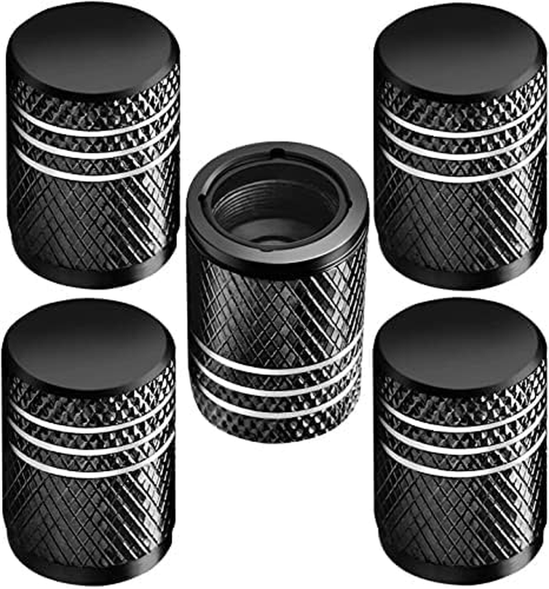5 PCS Tire Valve Stem Caps for Car Tire Cap Corrosion Resistant Leak-Proof Premium Alloy Universal Fit for Car Bike Truck Motorcycle (Black) image number 4