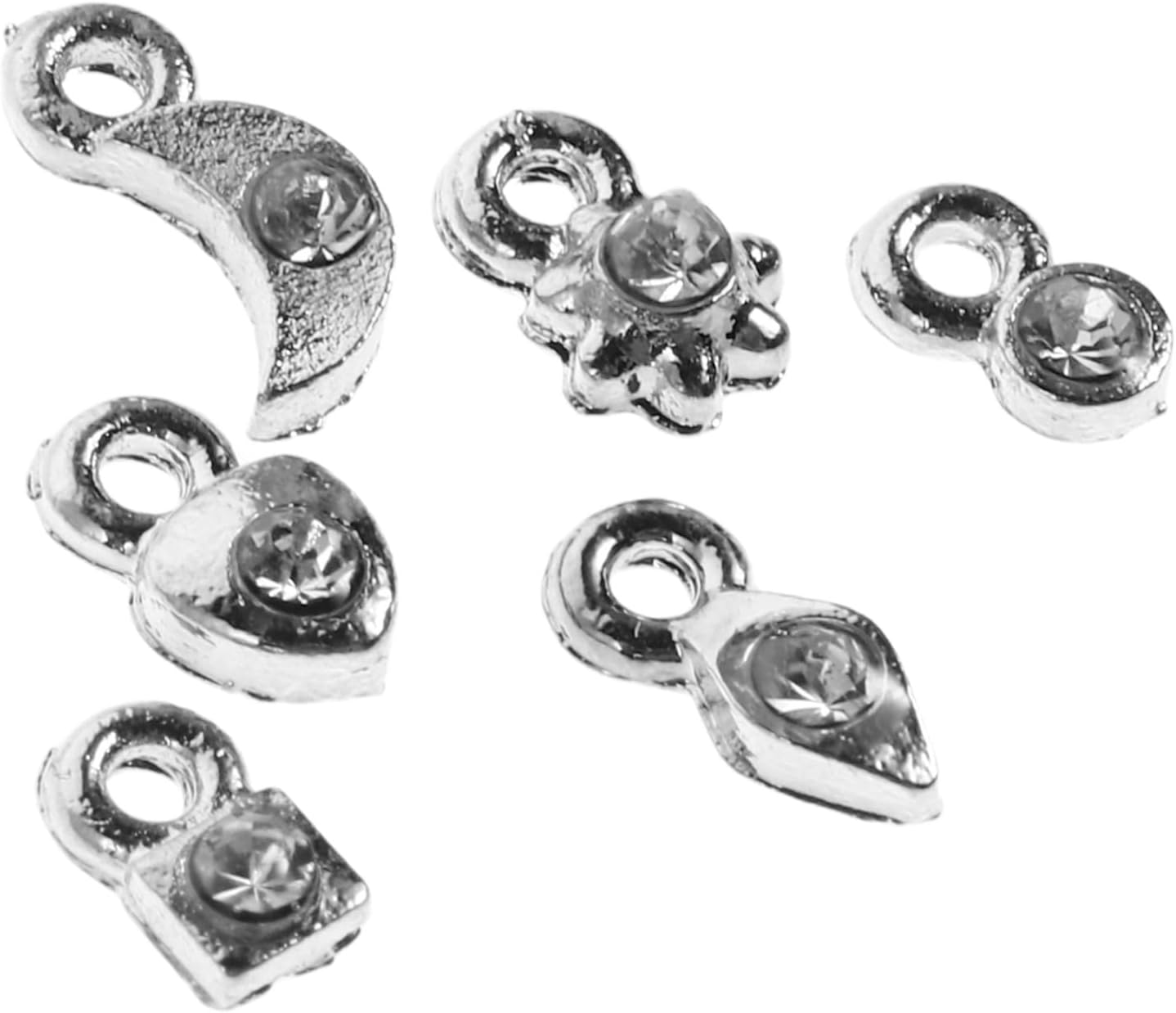 GRADENEVE 2 Sets Silver Manicure Charms Nail Art Accessories DIY Decoration for Home Salon Use Versatile Nail Supplies image number 2