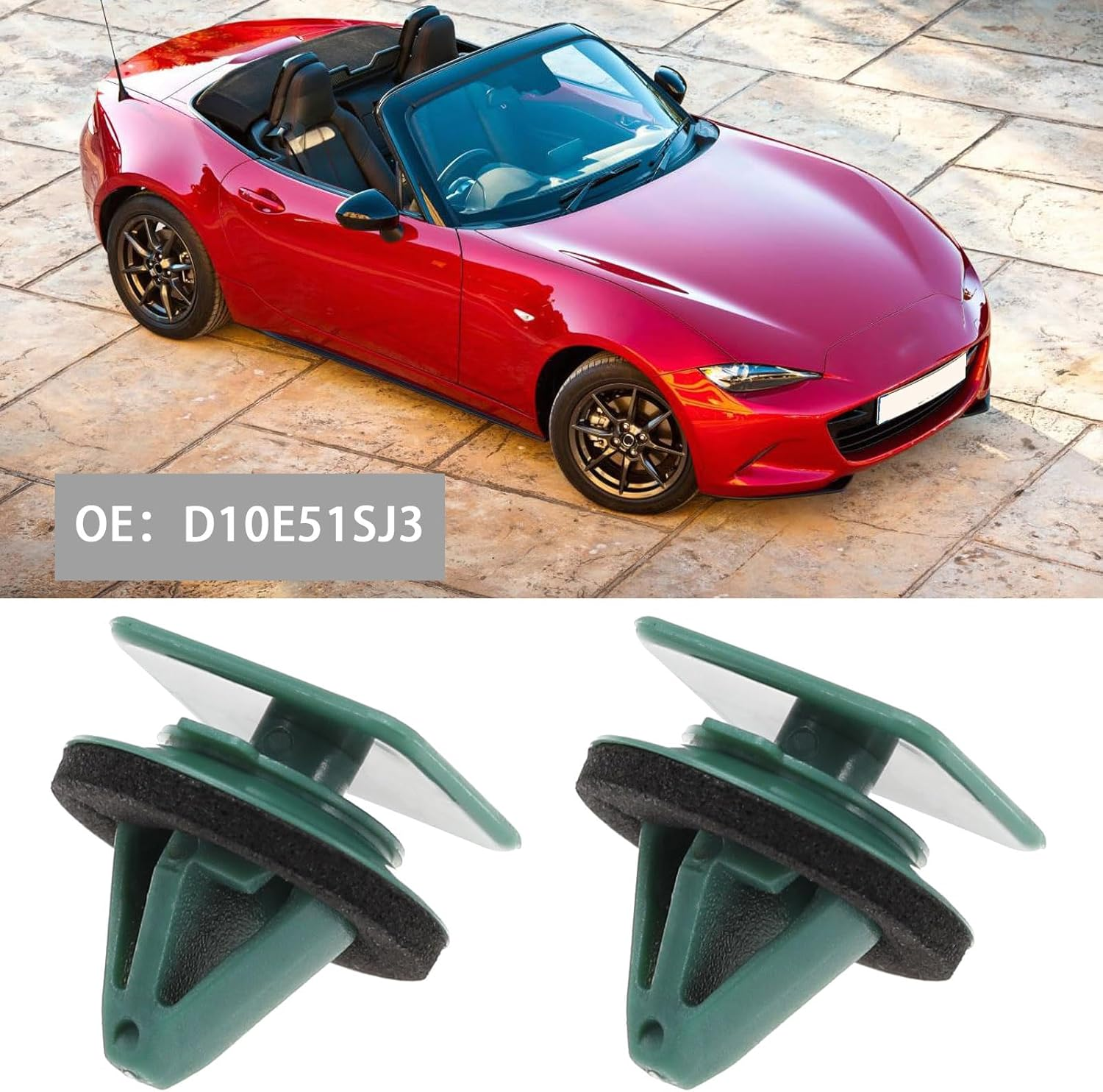 Emagtech 20Pcs Door Lower Trim Protective Clip Replacement D10E51SJ3 Compatible with Mazda MX-5 CX-3 Side Skirt Trim Clip Sill Moulding Cover Trim Clips image number 2