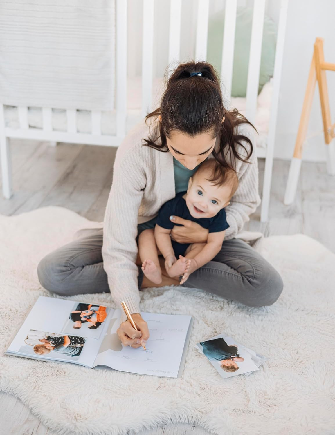 Pearhead Linen Memory Book for Baby Boy or Girl, First 5 Year Baby Book, Monthly Milsetone Scrapbook and Photo Album, My Baby Book image number 5