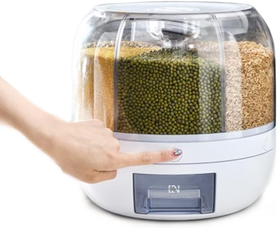 Salesbay 6 in 1 Rotating 360&deg; Dry Food Dispenser Grain Rice Storage Container Cereal Box image number 5