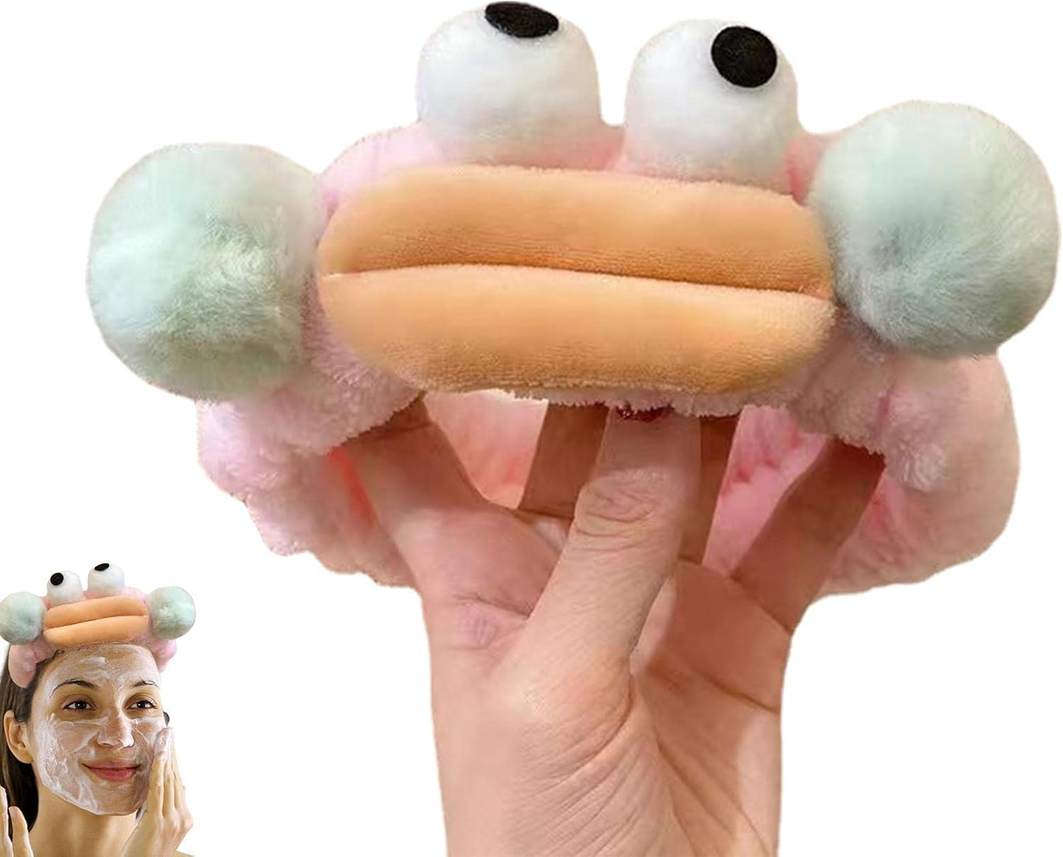 Skincare Headbands | Cartoon Makeup Headband for Washing Face - Cosmetic Headband Sausage Mouth Funny Headbands for Shower Terry Cloth Headbands for Women Facial Hair