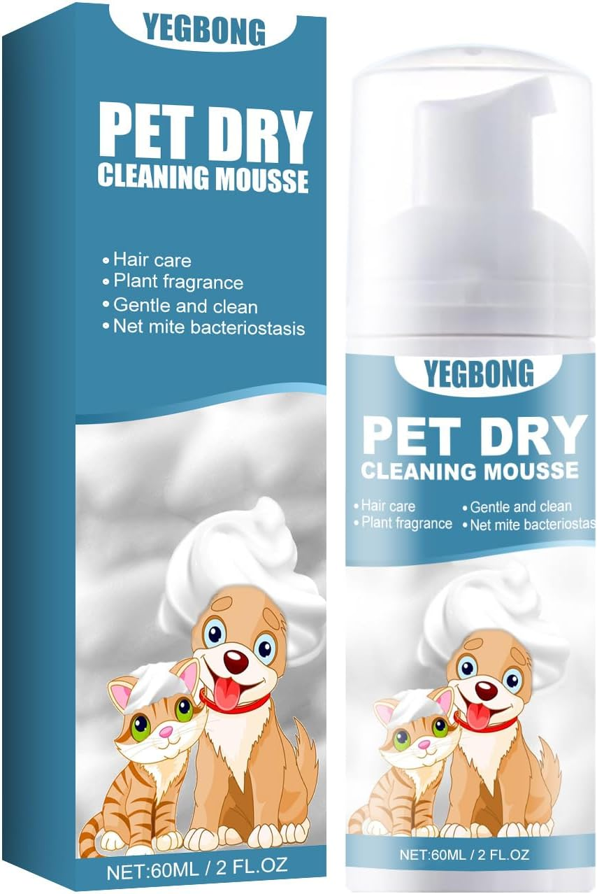 Yegbong Waterless Shampoo Foam for Puppies & Kittens &ndash; No Rinse Pet Cleanser, Odor Eliminating, Gentle Fur Detangler with Fresh Scent &ndash; 60Ml Travel-Size Dry Bath for Sensitive Skin image number 4