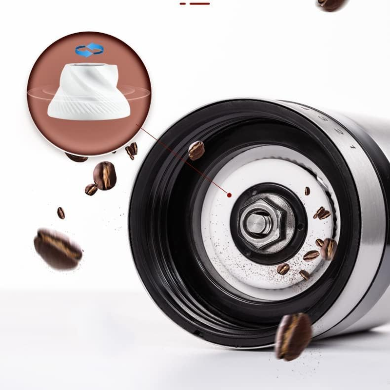 Burr Coffee Grinder Manual Coffee Grinder Stainless Steel Hand Coffee Grinder Coffee Machine with Grinder Coffee Bean Grinder with Conical Ceramic Burr Adjustable Settings