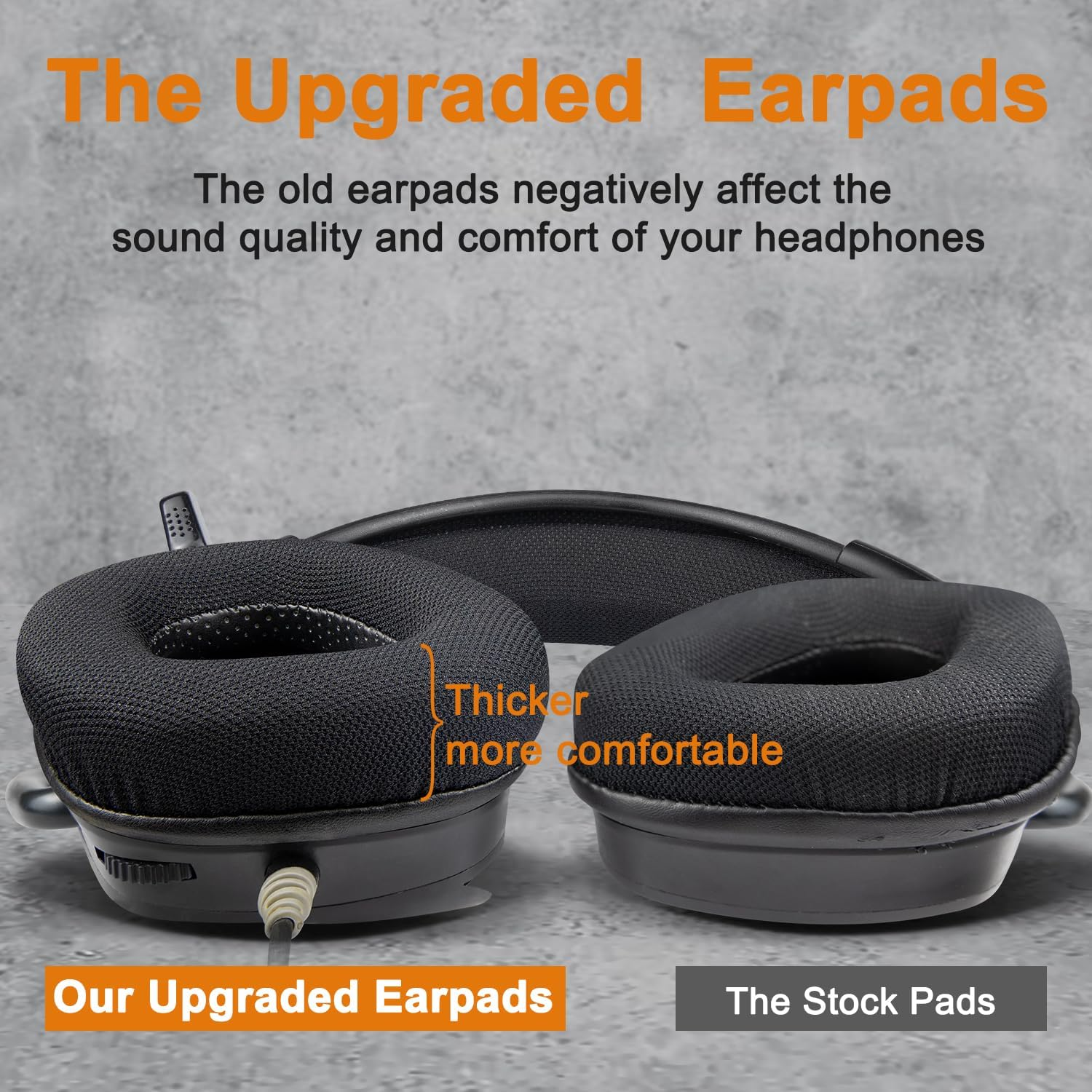 SOULWIT Mesh Fabric Replacement Earpads for Corsair Void/Void V2/Void Pro/Void Elite/Surround Wired & Wireless RGB USB Gaming Headsets, Ear Pads Cushions with Noise Isolation Foam - Black image number 4