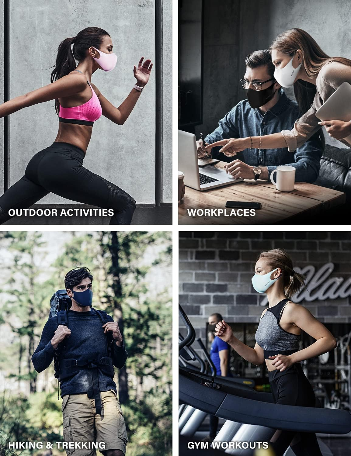 TSLA Men & Women'S Copper Infused Face Mask, Washable Reusable Face Masks, UPF 50+ Lightweight Breathable Mask, X-Large - Mzm01 - White image number 3