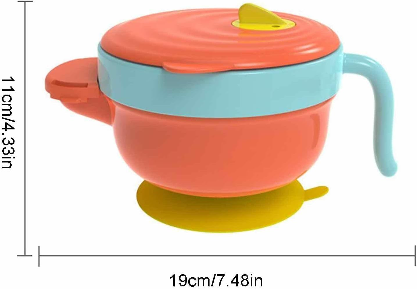 Baby Bowls with Suction,Non-Slip Baby Food Bowls with Lid - Detachable Baby First Stage Bowls with Water to Keep Food Warm for Babies, image number 2