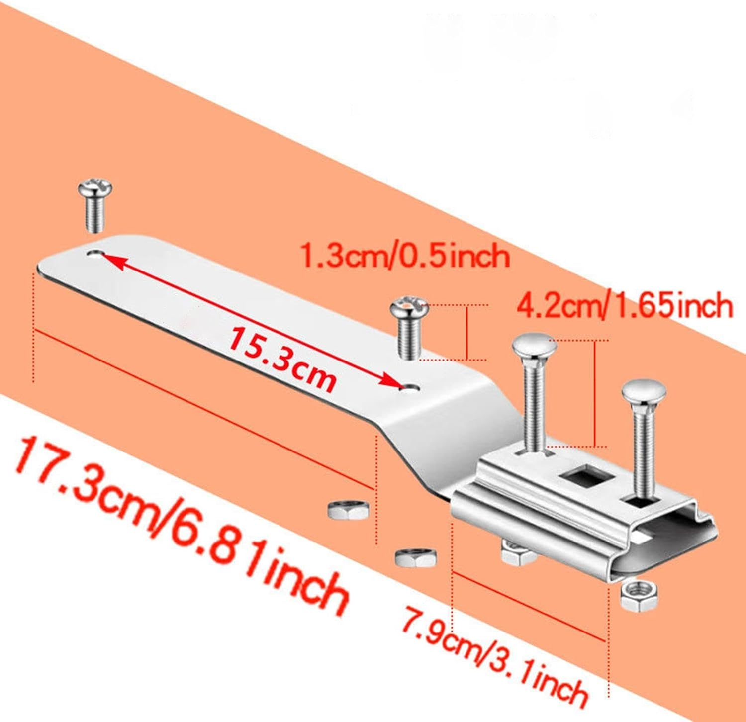 Vehicle Slow Moving Sign Mount Bracket with Bolts and Nuts Street Sign Bracket Installation Stand for Farm Vehicles Tractors image number 6