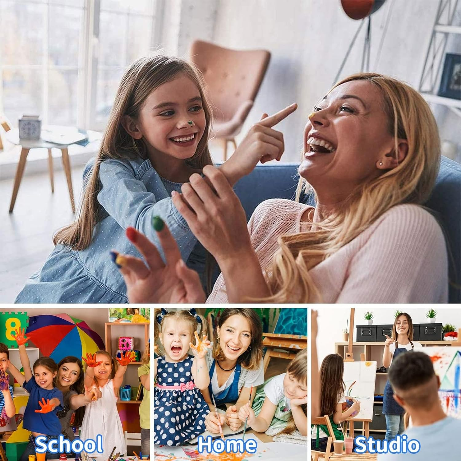 Craft Ink Pad, 6 Gradient Colors Washable Ink Pads, Stamp Ink Pad for Paper, Craft, Wood Fabric, Card Making, Scrapbooking,Kids (6 Pcs) image number 3