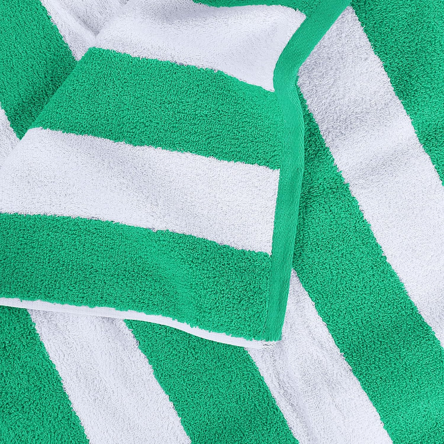 Utopia Towels Large Beach Towel - Cotton Pool Towels - Cabana Stripe Towels (4 Pack, 30 X 60 Inches) Green image number 5