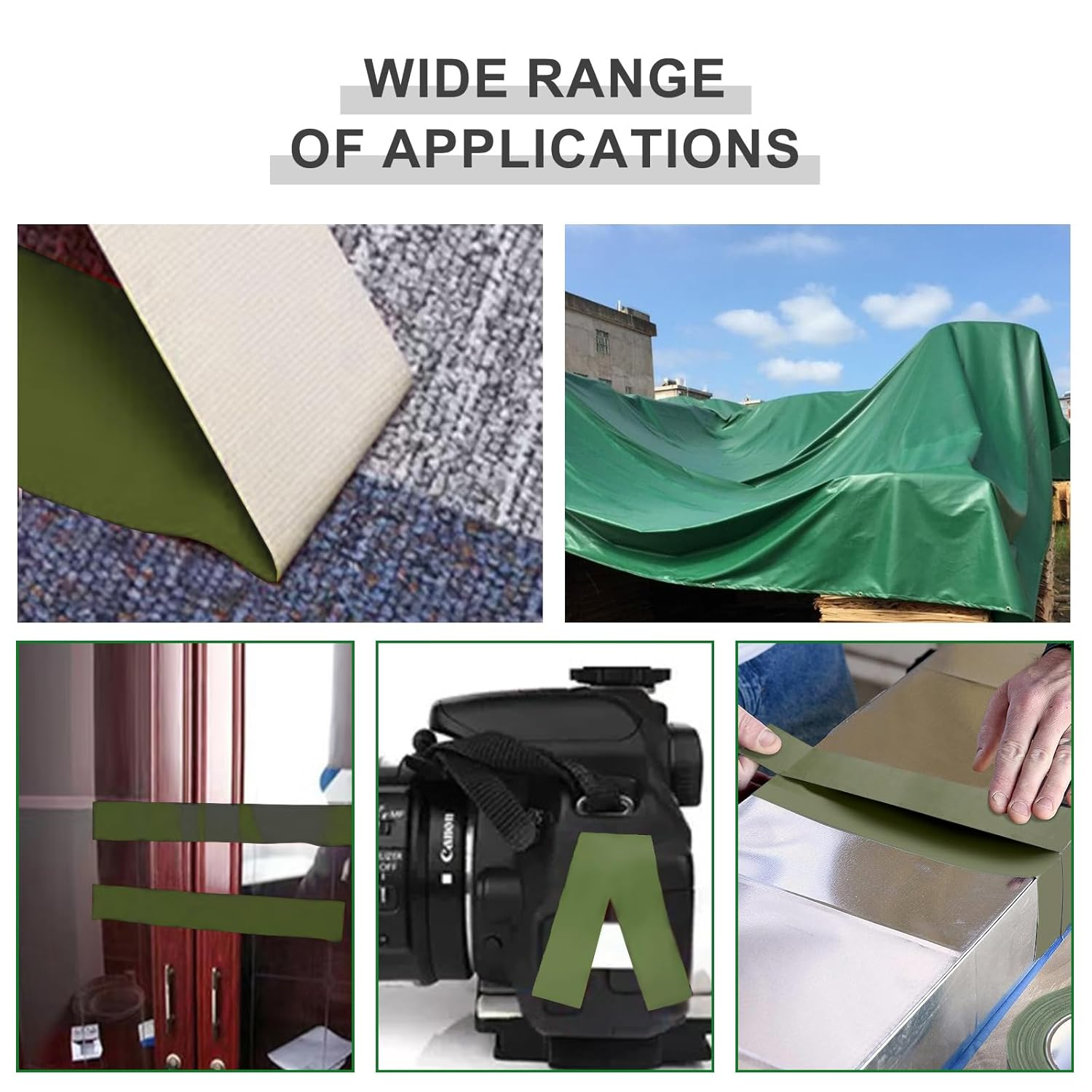 Welstik Tape Professional Grade Duct Tape, Waterproof Cloth Fabric,Colored Heavy Duty Tape for Photographers,Repairs, DIY, Crafts, Indoor Outdoor Use, Waterproof Tape,2 Inch X 45 Yards, Olive Green image number 2