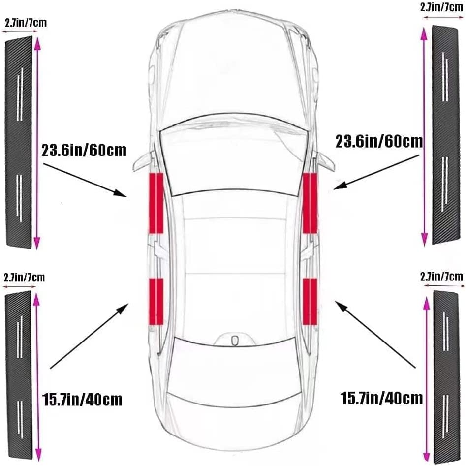 Abiwash SAMKAS 4PCS for Subaru CROSSTREK Door Sill Protector Decoration Entry Guard Scuff Plate Threshold Carbon Fiber Sticker Decorative Scratch Pad Film for CROSSTREK