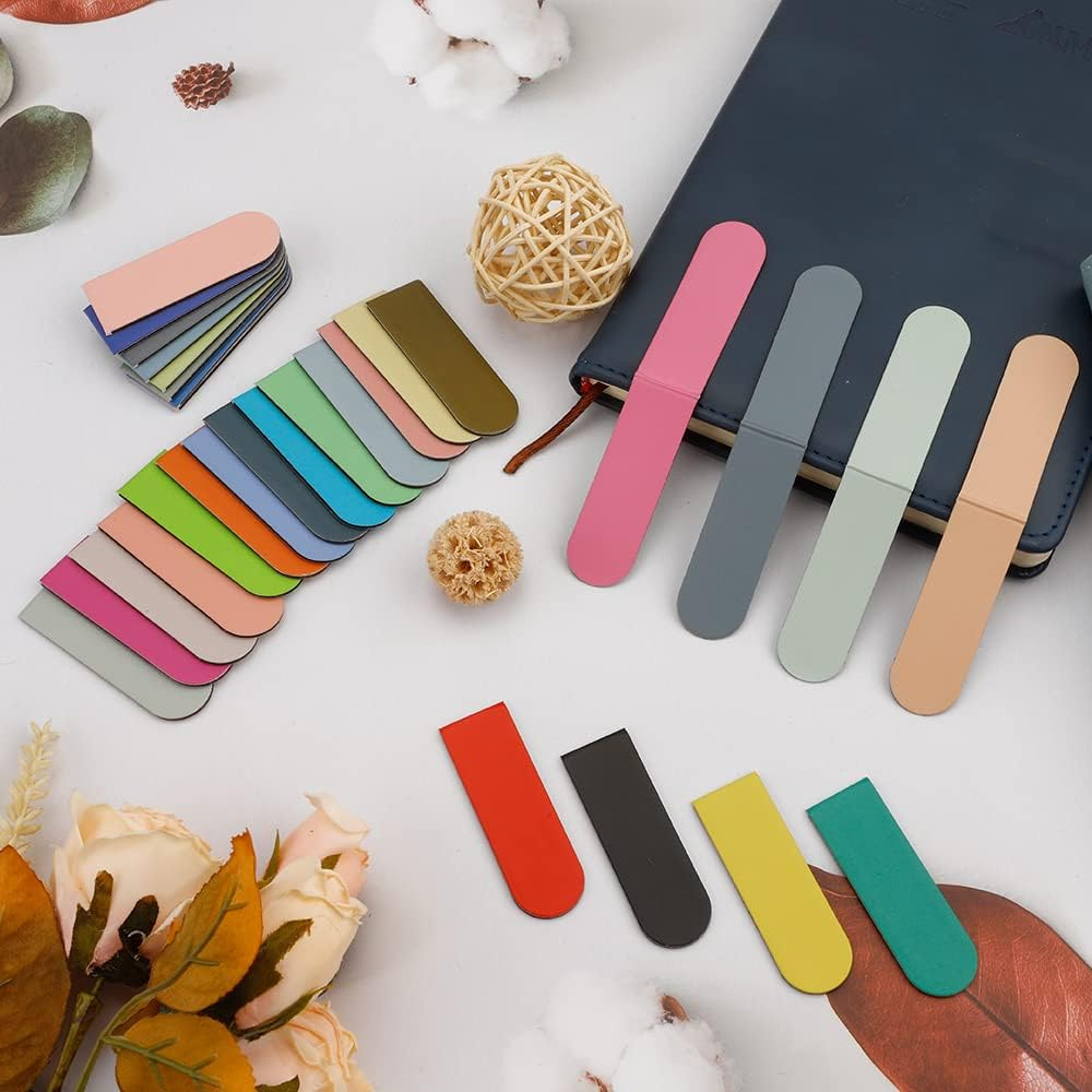 ZNHIS Magnetic Bookmarks, 30PCS Cute Magnet Clips for Women Men Kids Reading, Teacher Bookmark, Solid Colorful Bulk Set image number 1
