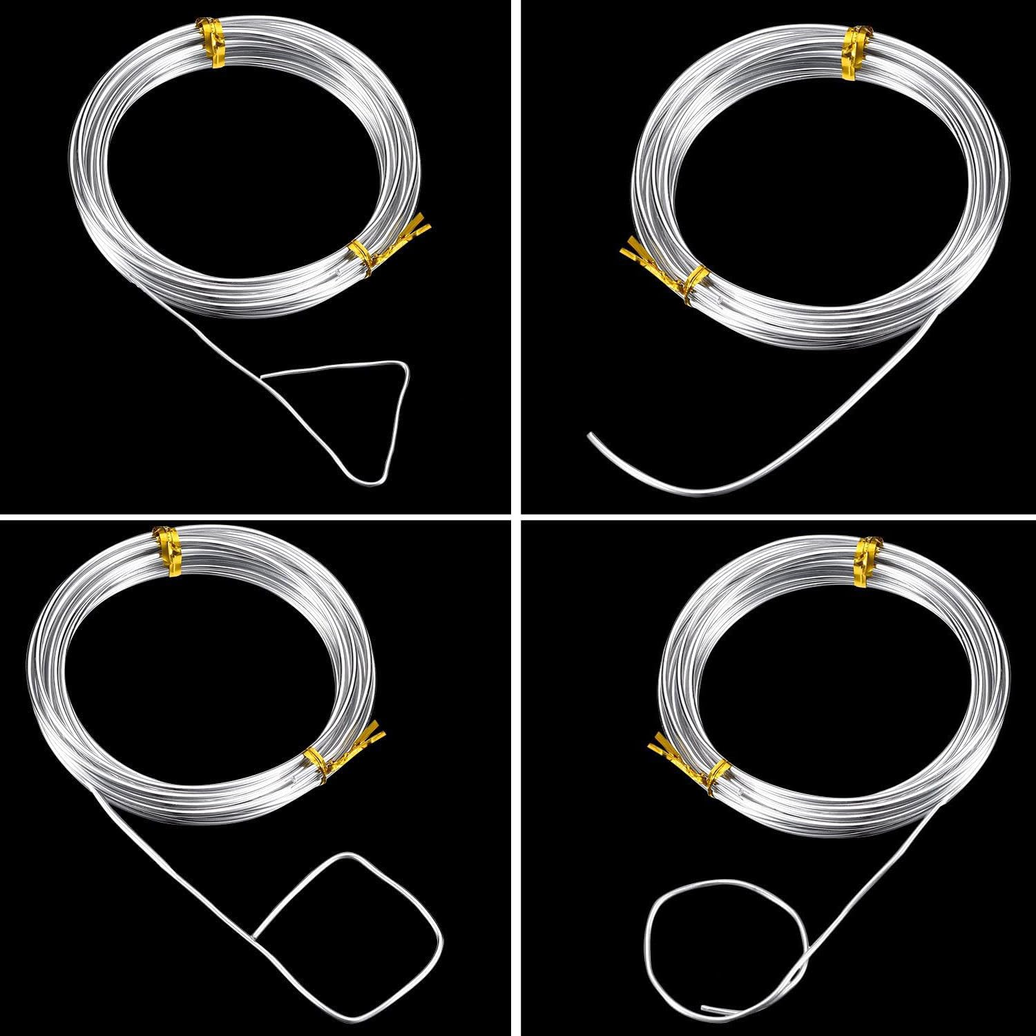 4 Rolls Silver Aluminum Wire,Diy Craft Art Wire,Flexible Bendable Craft Metal Wire, for Jewellery Modelling Making, DIY Sculpture and Crafts(0.8Mm*5M,1Mm*5M,1.5Mm*5M,2Mm*10M) image number 3