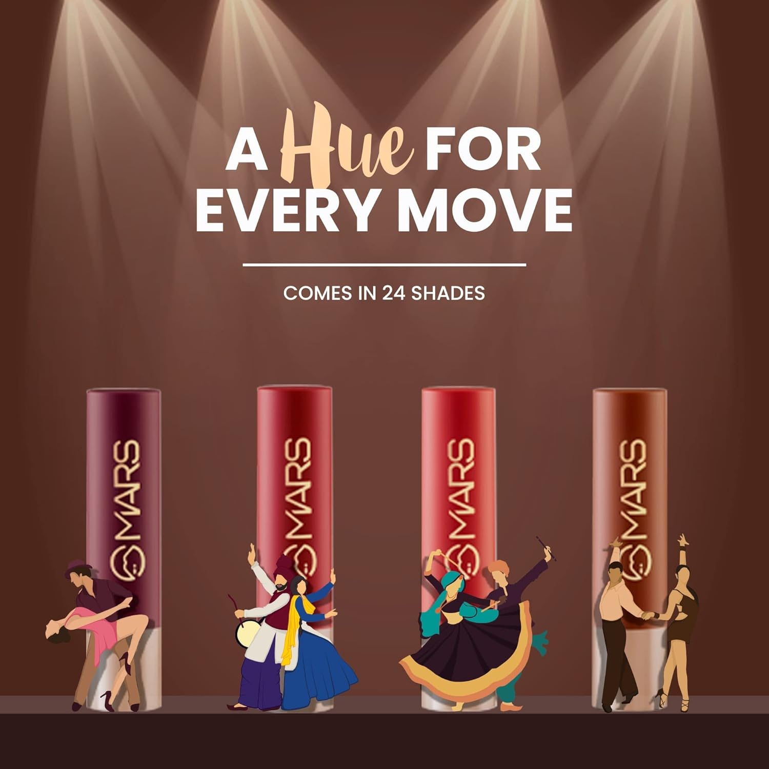 MARS Creamy Matte Long Lasting Lipstick for Women | Creamy Lipstick | Single Swipe Application | Smooth & Light Weight (3.2 Gm) (02-Zesty Zumba) image number 4