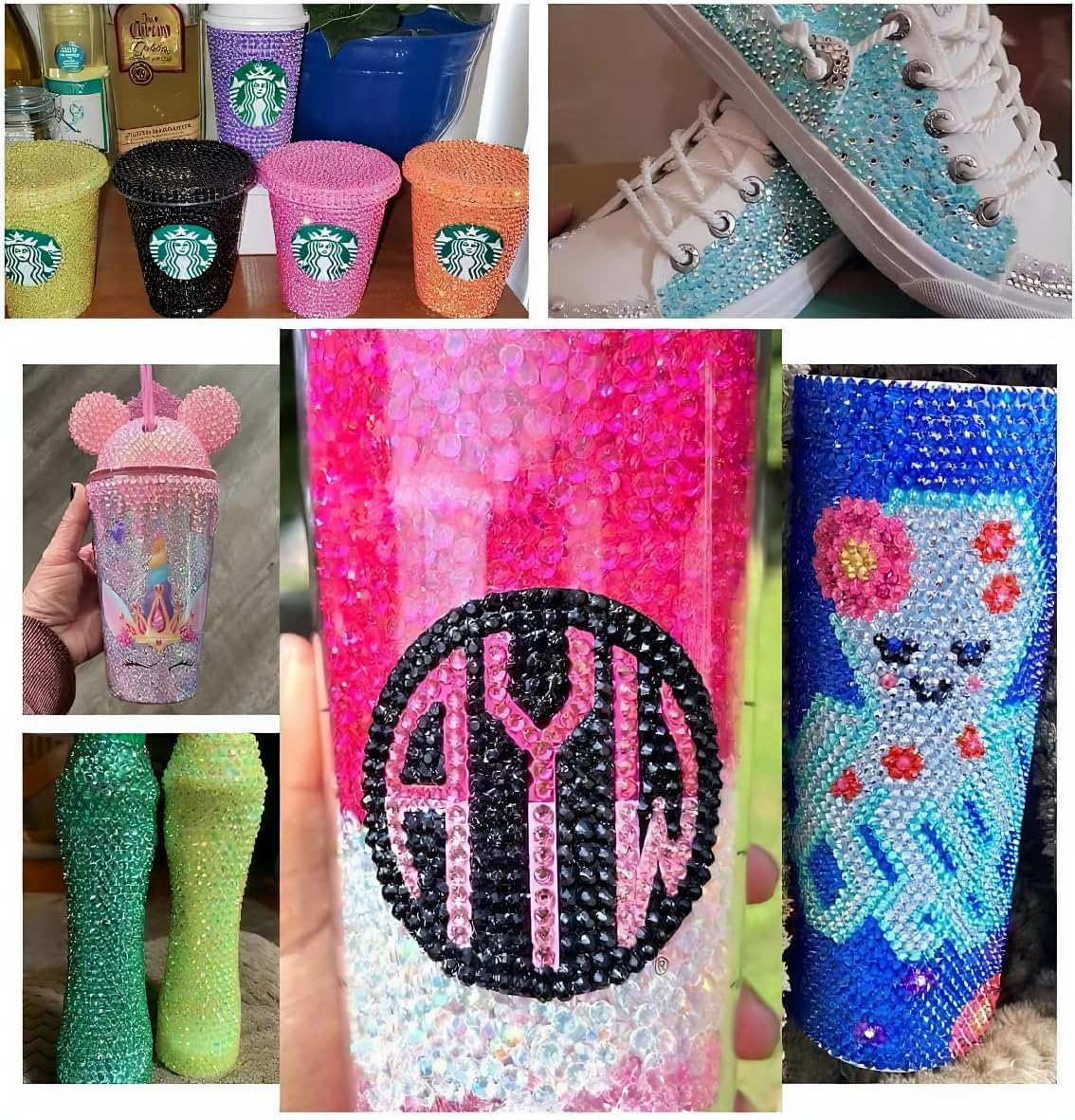 Resin Flatback Rhinestones for Nails DIY Crafts Bedazzling Non-Hotfix Mixed Sizes 2-6Mm Black Gems - Orevan image number 5