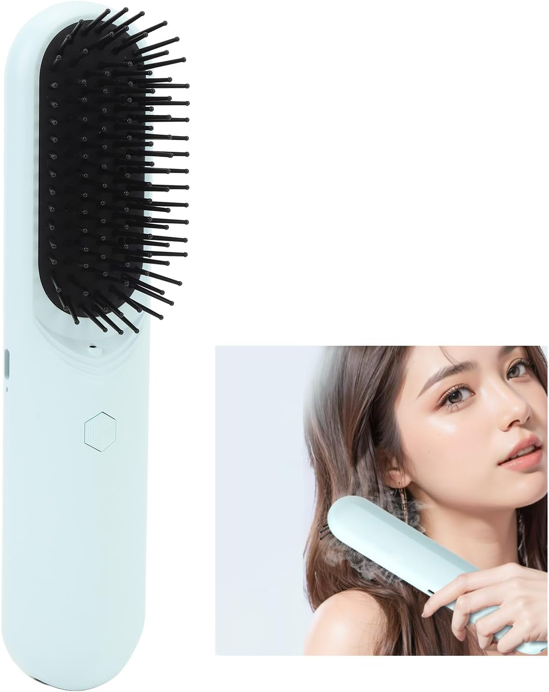 Cordless Hair Straightener Brush, Portable Straightening Brush for Women, Oil Scalp Massager Hair Br for Travel, USB Rechargeable, for Dry Wet Long Short Hair image number 4