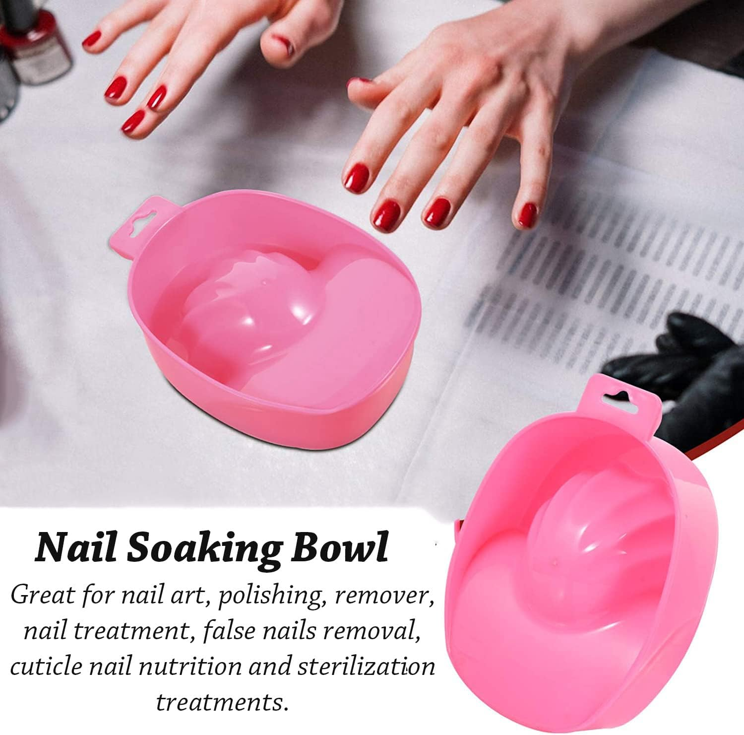 AKOAK 1 Pack Nail Soaking Bowl Dead Skin Cleaning Softening Care Bowl Five Finger Soaking Nail Remover Bowl DIY Nail Salon Softening Dead Skin Nails Cleaning Care Special Tools image number 2