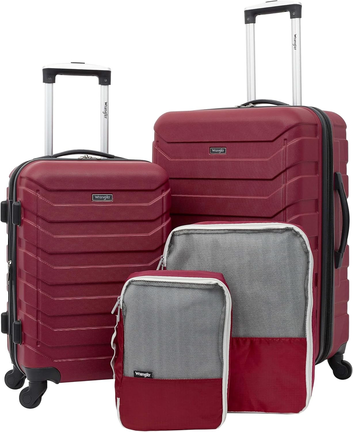 Travelers Club 4 Piece Luggage and Packing Cubes Set
