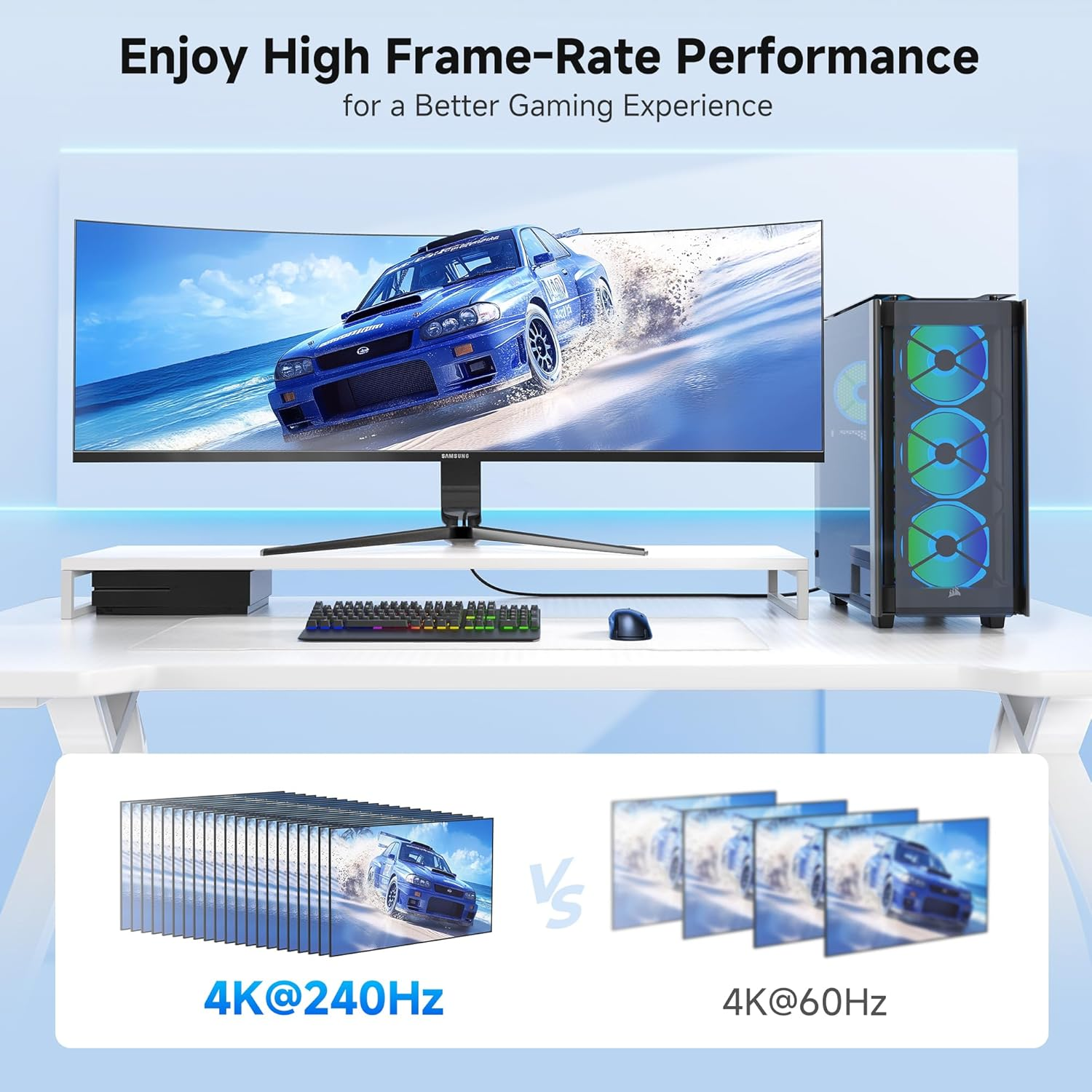 [VESA Certified] Cable Matters 2-Pack 1.8M Displayport Cable 1.4, Support 8K 60Hz, 4K 144Hz (Displayport 1.4 Cable) with Freesync, G-SYNC and HDR for Gaming Monitor, PC, RTX 3080/3090, RX 6800/6900 image number 6