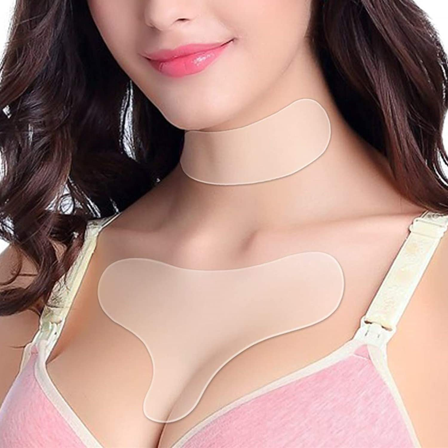 Decollete Pad for Chest Wrinkles - Set of 2 D&eacute;collet&eacute; Pads for Chest and Neck Wrinkles Prevention - Reusable Medical Grade Overnight anti Wrinkle Patches image number 1