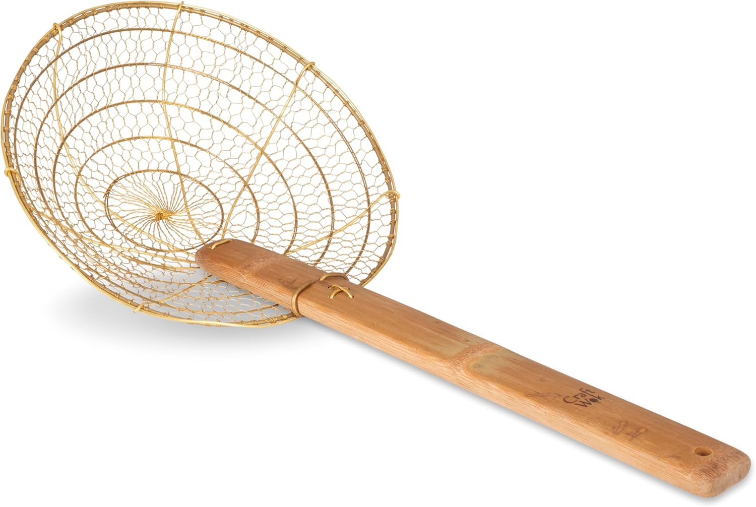 Craft Wok Large 11-Inch Stainless Steel round Fry Basket with Wooden Handle Professional Deep Fry Strainer Durable Kitchen Skimmer for Cooking and Frying / 732W142 image number 6