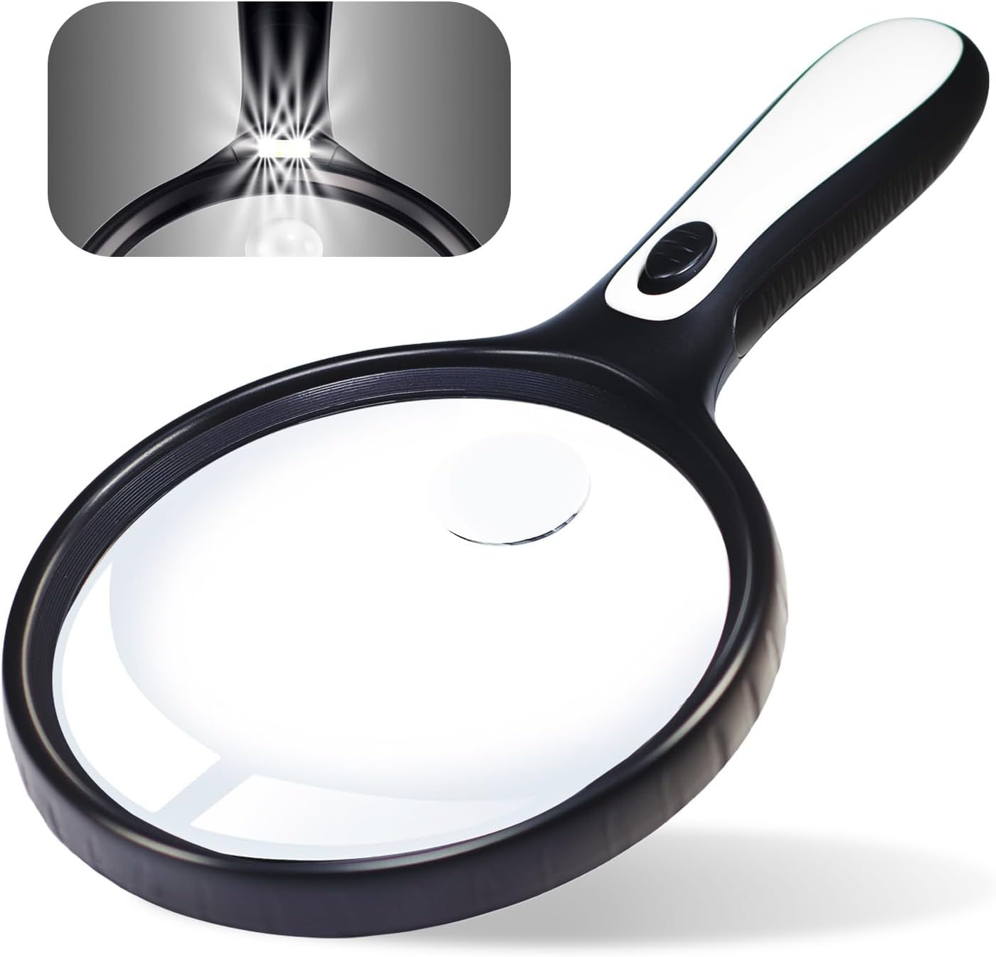 Quqiesli 145Mm Non-Spherical Magnifying Glass | up to 30X with 4 LED Lights | Handheld Resin Lens for Reading, Crafts in Low Light (Batteries Not Inc) image number 6