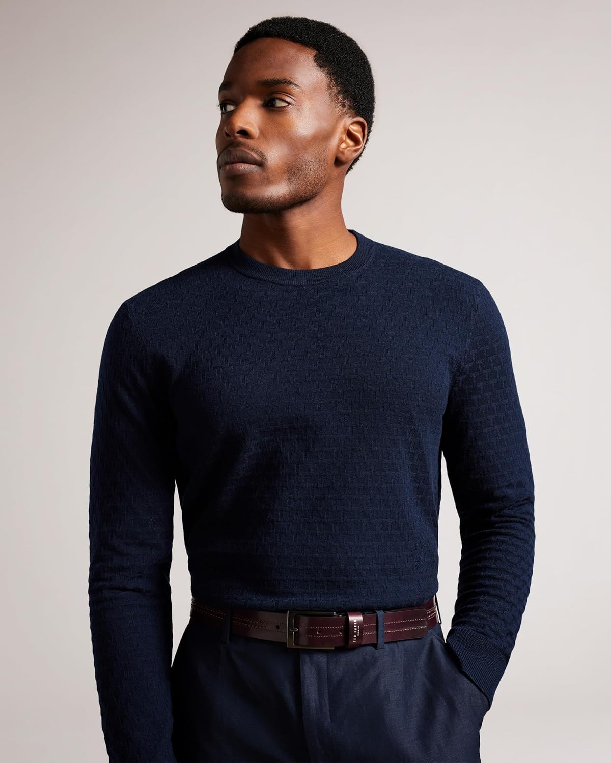 Ted Baker Men'S Crisic Stitch Detail Leather Belt image number 2