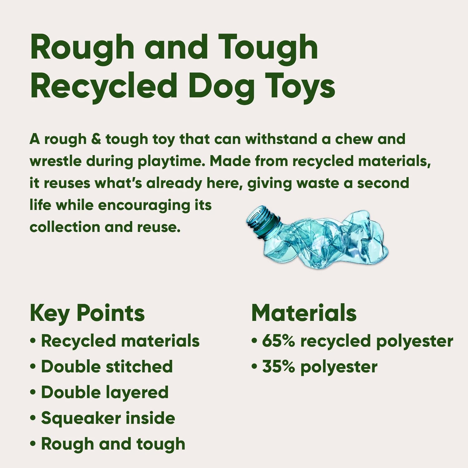 Beco Recycled Rough and Tough Frog Dog Toy, Small image number 2