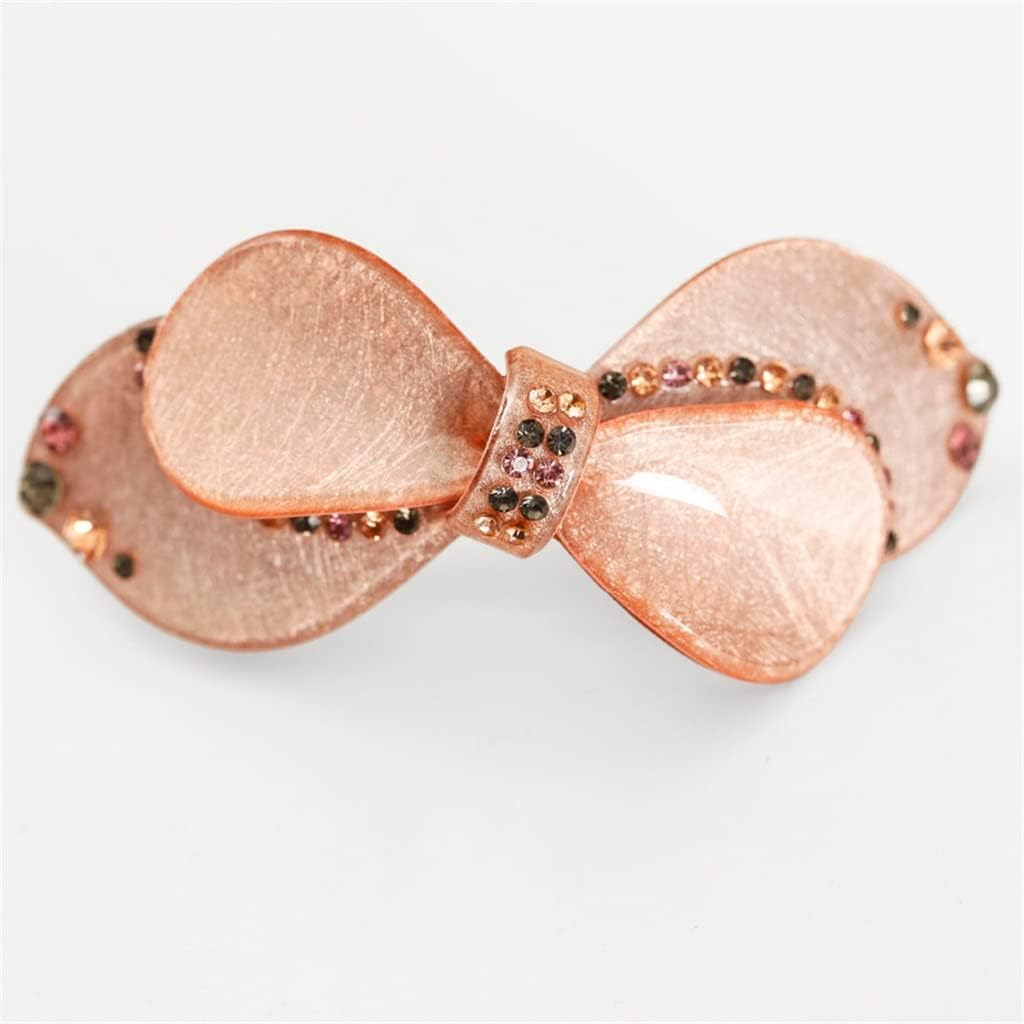 Alligator Clip,Headdress,Hair Clamp,Hairpins,Clip Headgear Back Head Hairpin Korean Rhinestone Word Spring Top Clip Bow Headgear (Color : A, Size : 9.5 * 6Cm) (Color : B, Size : 9.5 * 6Cm) image number 5