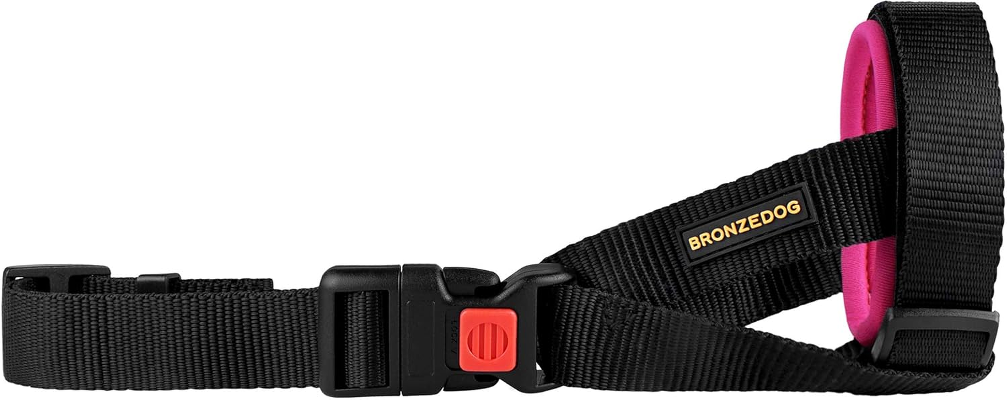 BRONZEDOG Soft Padded Dog Muzzle Adjustable Neoprene Comfort Bitting Chewing Pet Muzzles for Small Medium Large Dogs Puppy (S, Snout Strap 6"-9", Pink) image number 6