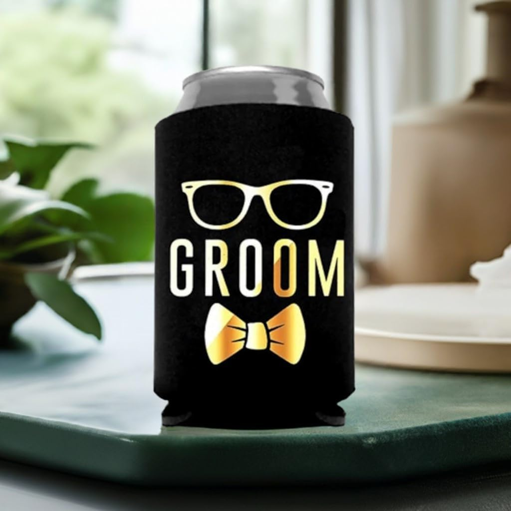 Wedding Stubby Holder Cooler Groom Gift Bridal Party Favour Bucks Stag Bachelor image number 1