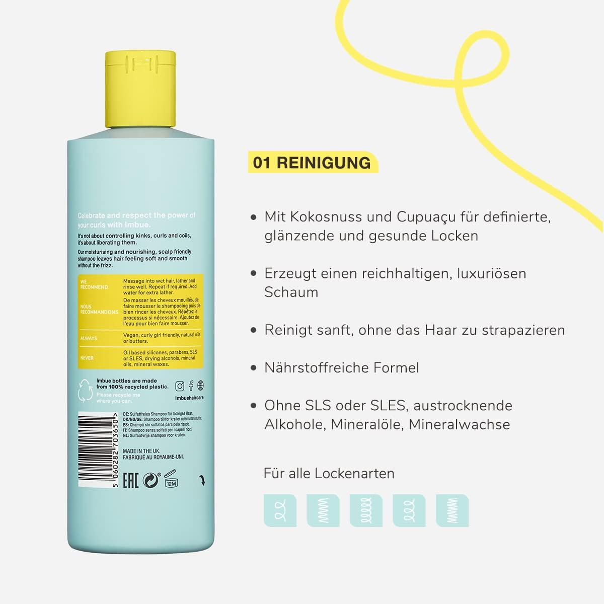 Imbue Curl Liberating Sulphate Free Shampoo, Sulphate Free Shampoo for Curls - Vegan and 'Curly Girl' Method Friendly, 400 G image number 6