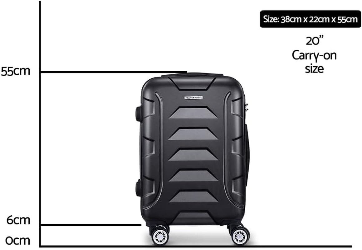 20" 55Cm Luggage Trolley Travel Suitcase Set Hard Case Lightweight Strap Travel Bag image number 5