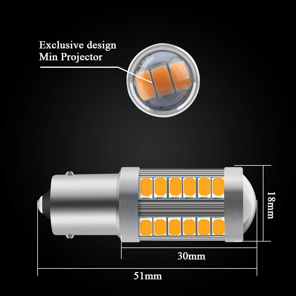 4Pcs Amber 1156 BA15S P21W 5630 33SMD Car LED Bulbs 900LM Super Bright LED Front and Rear Turn Signal Light 12-30V 3.6W image number 4