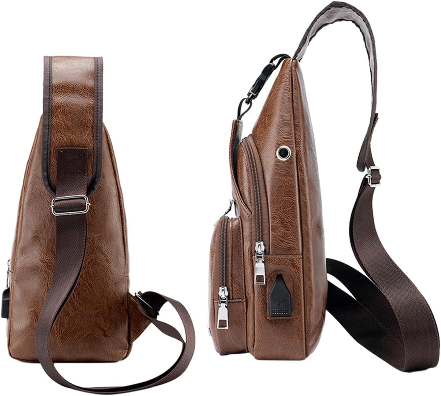 Men Sling Bags Waterproof - Sash Bags | Sling Bag Anti-Thief Personal Pocket Bag, Lightweight Chest Shoulder Backpack for Travel image number 4