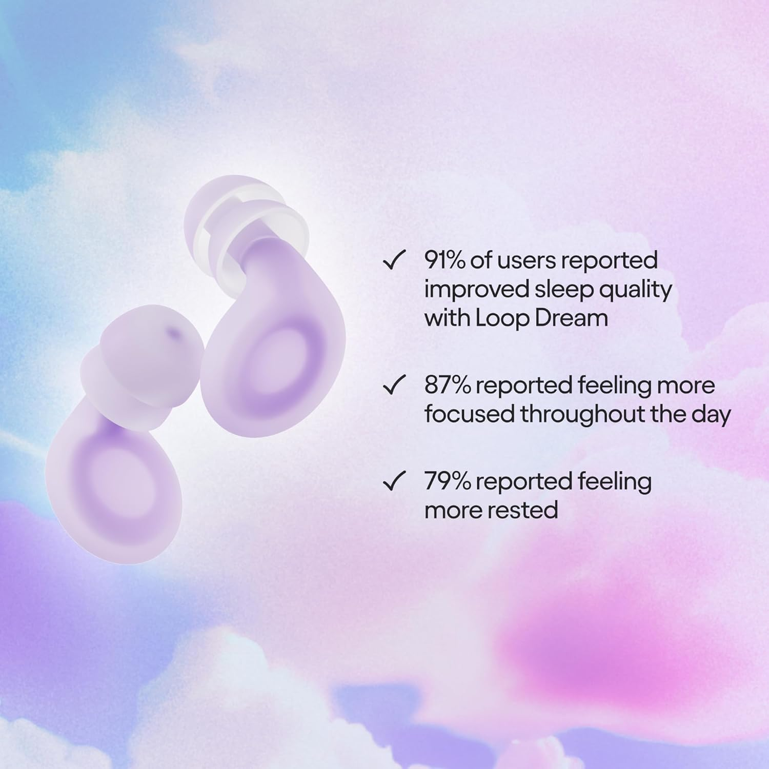Loop Dream &ndash; Silicone/Memory Foam Earplugs for Sleep Comfort | Comfortable Ear Plugs for Muffling Snoring & Sleeping | Customized Fit | 27Db (SNR) Noise Reduction image number 6
