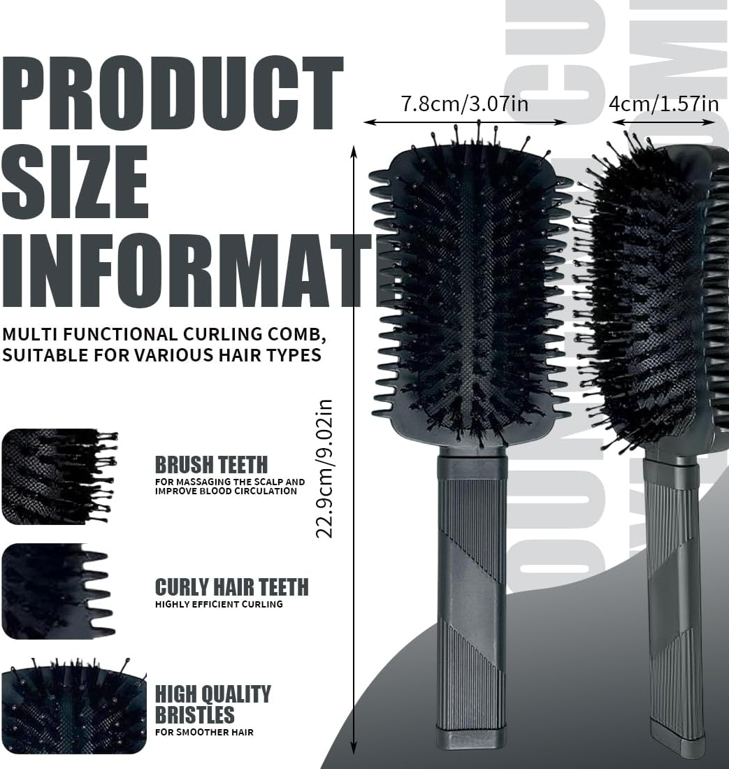 JAWUZ Curl Defining Brush, 2025 Improved Curly Hair Brush, Hair Brush Curls, Versatile Curling Brush, Curl Brush for Women, Curly Hair, Hair Care (Black)