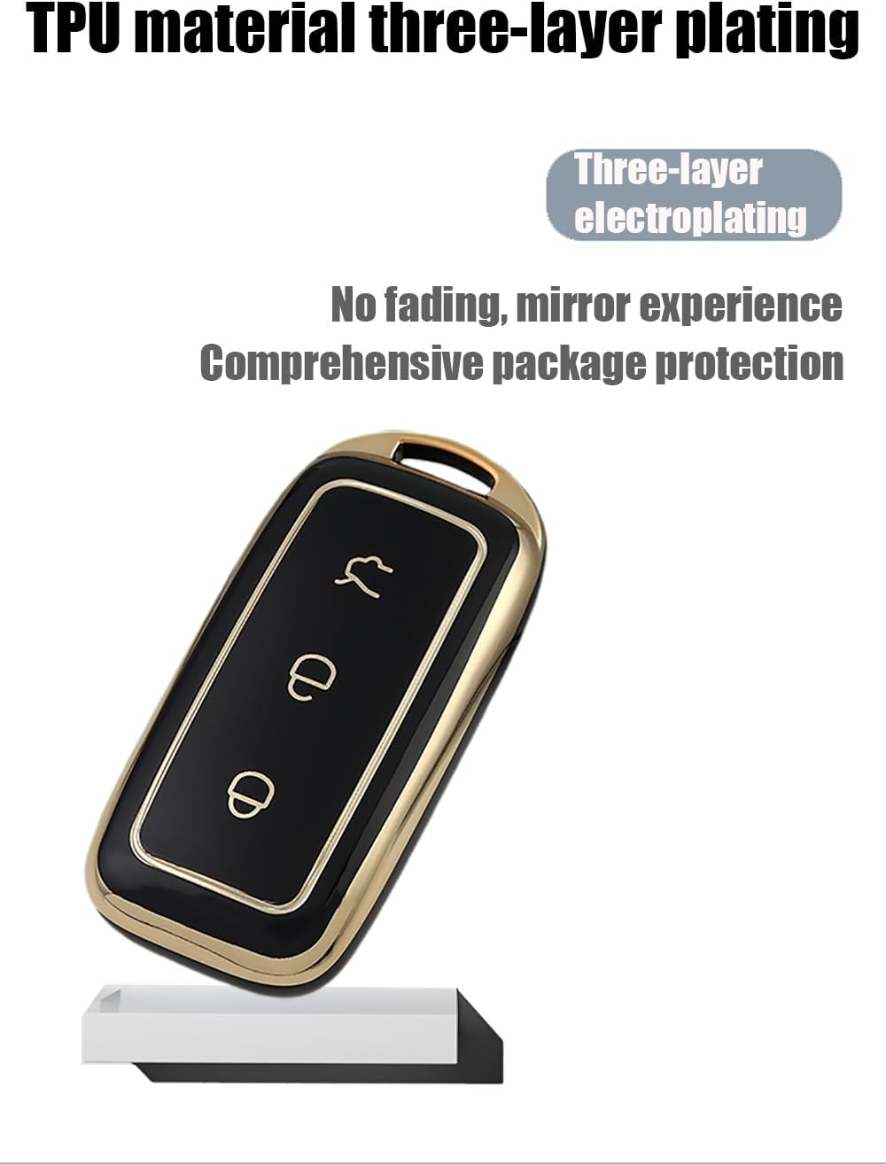 Ontto TPU Car Key Fob Cover Fit for Geely EX5 Galaxy L6 L7 E8 E5 Proton E.Mas 7 2026 2025 2024 Key Holder Smart Case Shell Keyring Keychain Auto Styling Protection Accessories Gold Grey 1 image number 1