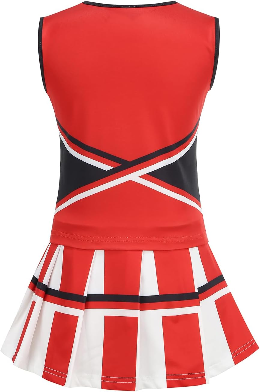 Yolsun Cheerleader Outfit for Girls,Cheerleader Costume for Girls Cheer up Halloween Cosplay Party Gifts image number 6
