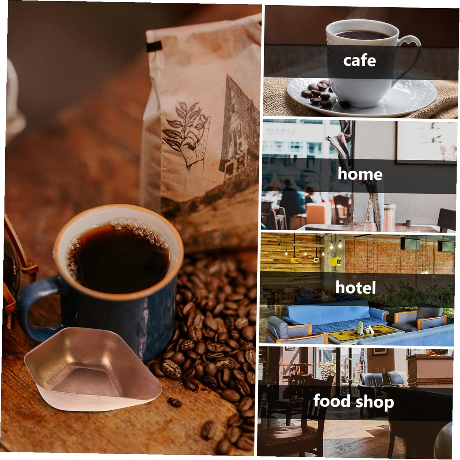 LABRIMP Stainless Steel Coffee Bean Dosing Tray Multi-Function Measuring and Serving Plate for Coffee and Tea Beans Kitchen Cafe Display Holder image number 6