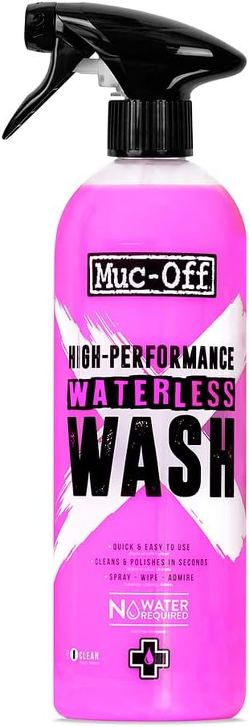 Muc-Off Waterless Wash, 750Ml - No-Rinse Bike Cleaning and Bike Degreaser Spray - Two-In-One Bike Wash and Polish for Bicycle and Motorcycle, Pink